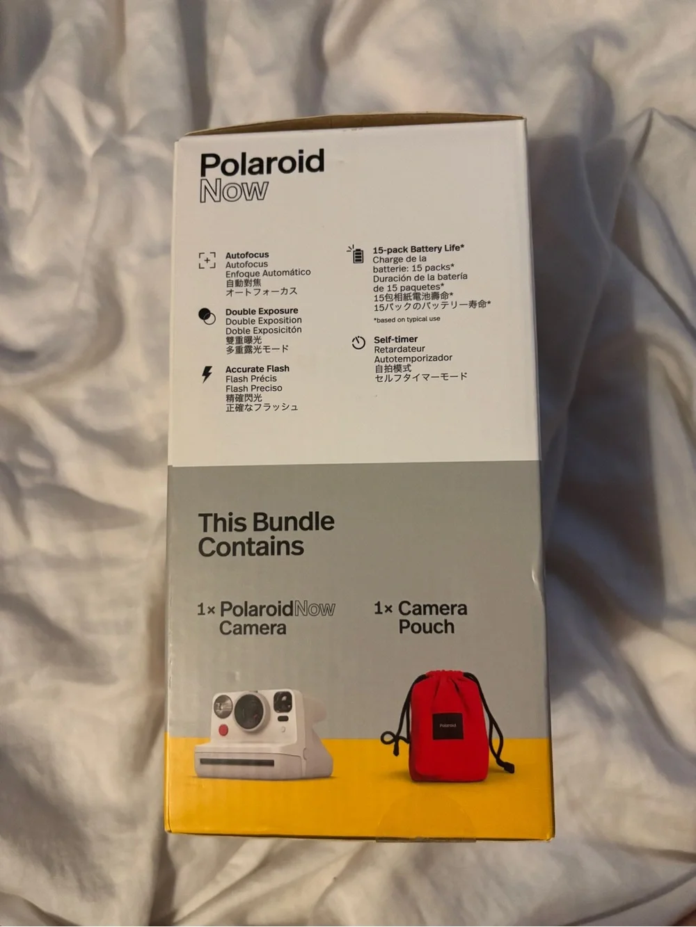 Polaroid Now Bundle Instant Camera - White with Red Accent